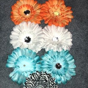 Hair Flower Clips Multicolor Pack